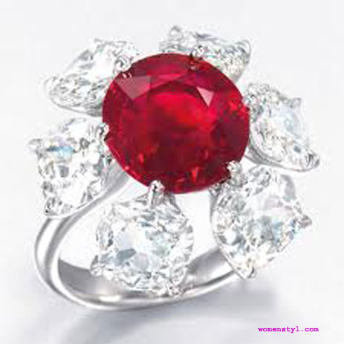 Red-stone-Diamond-Ring